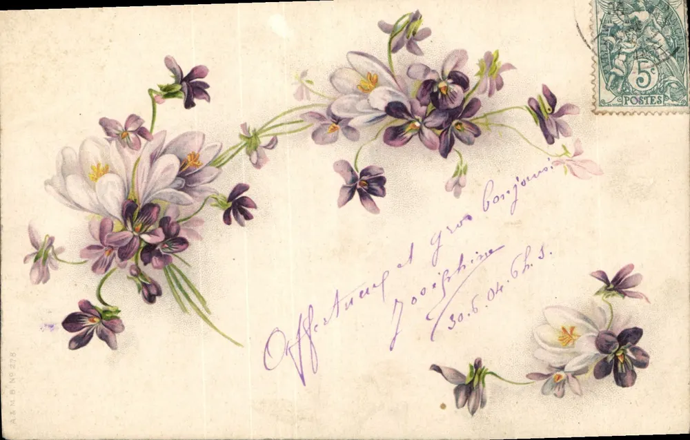 Flores de primavera — A.K.M. & N° 278 — editor A.K.M. - Frente