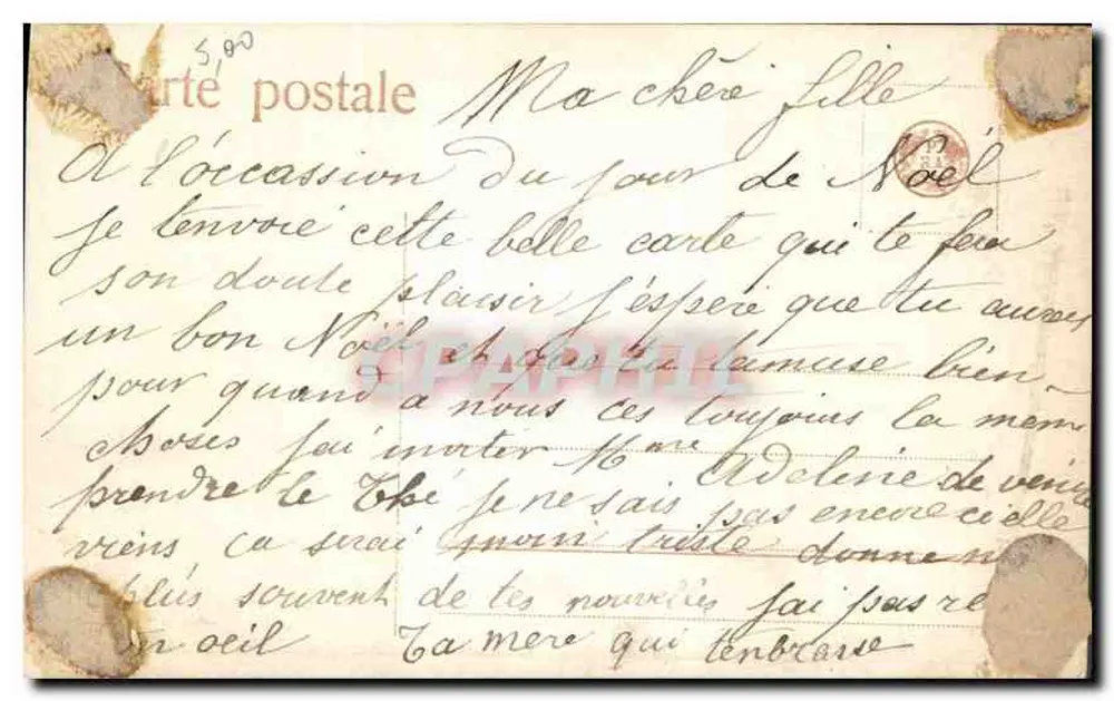Natal — Maria e o Menino Jesus sob a Estrela — editor não visível - Verso
