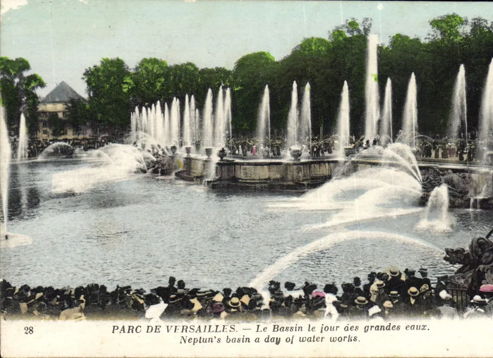 Parc de Versailles — Bassin de Neptune, Tag der großen Wasser — anonymer Verlag, Nr. 28 - Vorderseite
