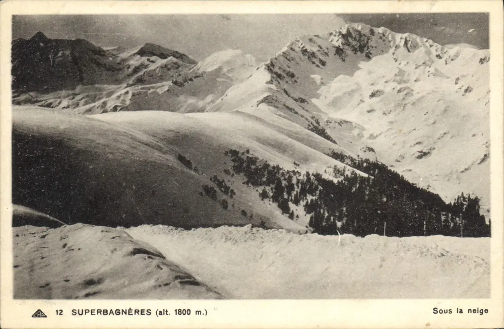 Superbagnères (alt. 1800 m.) — Sous la neige — CPB 12 - Recto