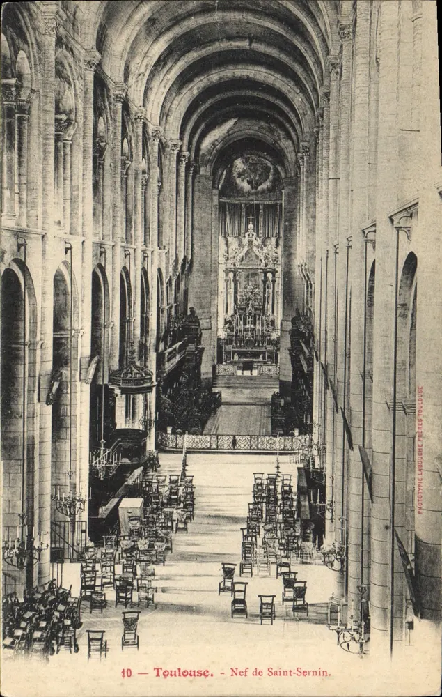 Toulouse — Nef de Saint-Sernin — Monotype Lard, Toulouse, n°10 - Frente