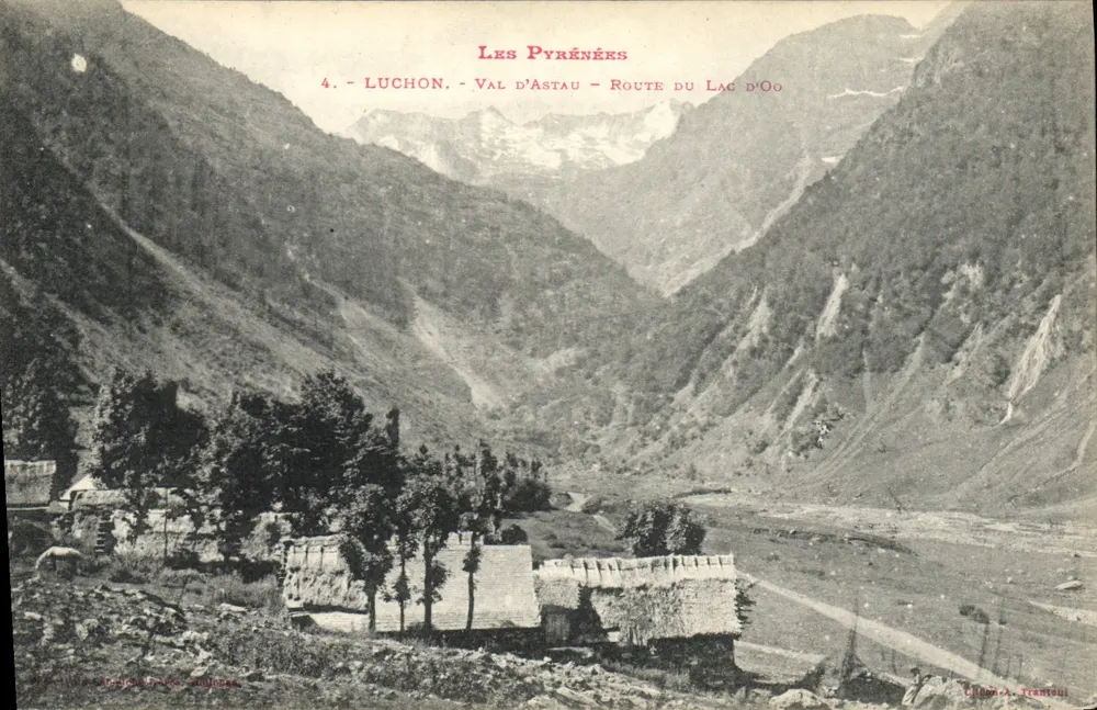 Les Pyrénées - Luchon - Val d'Astau - Route du Lac d'Oo — Édition A. Trantou - Recto