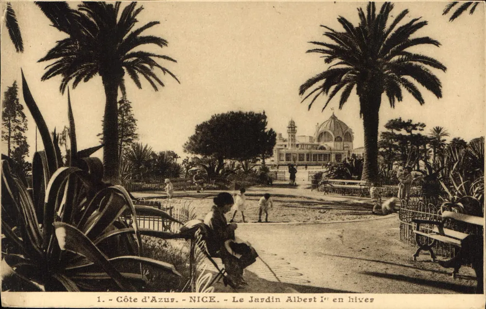Nice - Le Jardin Albert Ier en hiver — Côte d'Azur — Éditeur Mollaret, Grenoble - Recto