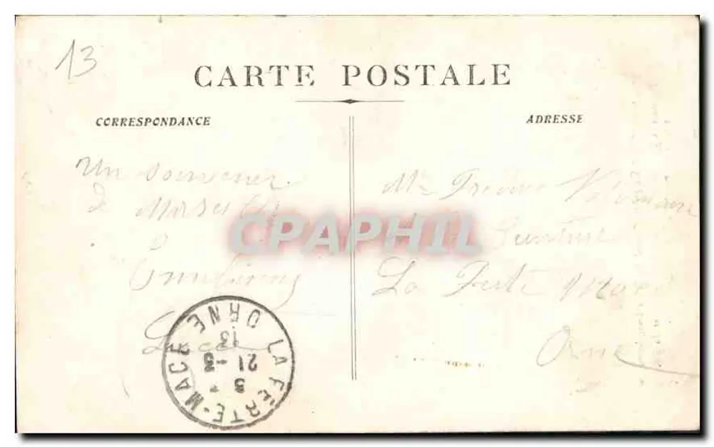 Marselha - Grupo Central do Palácio Longchamp — Representando a Durance acompanhada da Vindima e do Trigo, sobre um Carro puxado por Quatro Touros - Verso