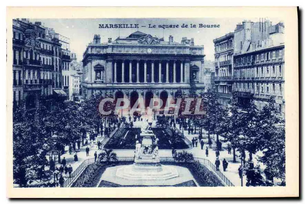 MARSEILLE — O Square da Bourse — editor não visível - Frente