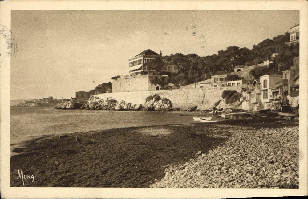 Les Petits Tableaux de Provence — Route de la Corniche près de l'anse du Prophète — Édition d'art MONA - Recto