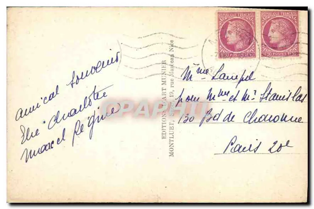 Menton — Baía de Garavan — Edição Art Munieri n°126 - Verso