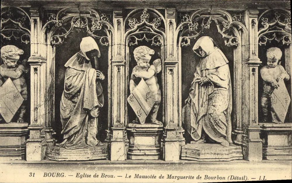Bourg — Kirche von Brou — Das Mausoleum von Marguerite de Bourbon (Detail) — LL - Vorderseite