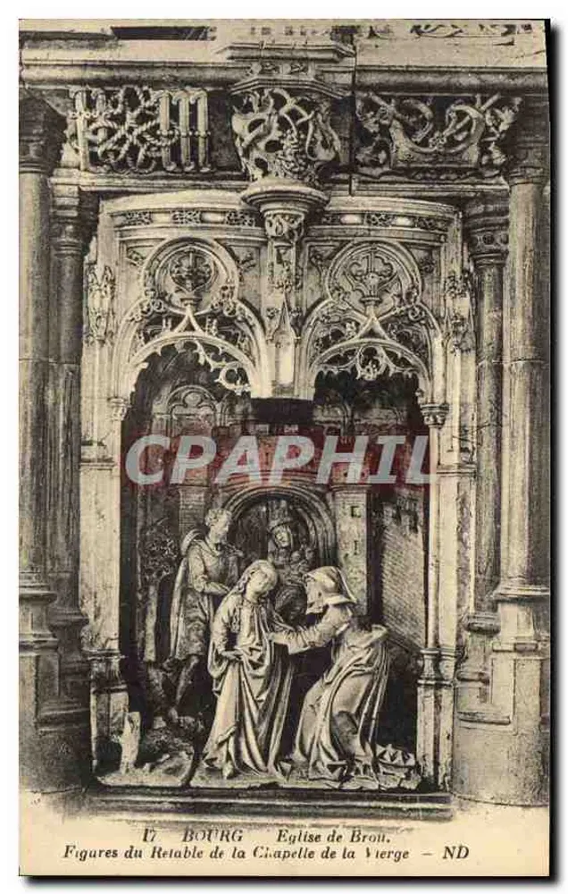 Figuren vom Retabel der Kapelle der Jungfrau — Kirche von Bron — ND - Vorderseite