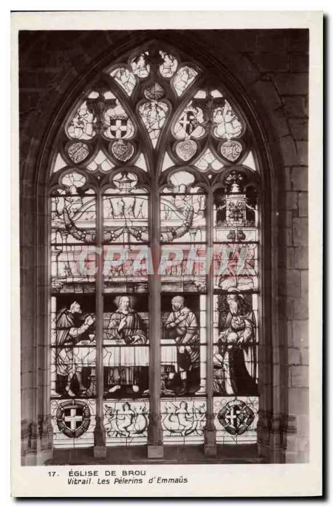 Iglesia de Brou — Vidriera Los Peregrinos de Emaús — Editor Graphique - Anverso