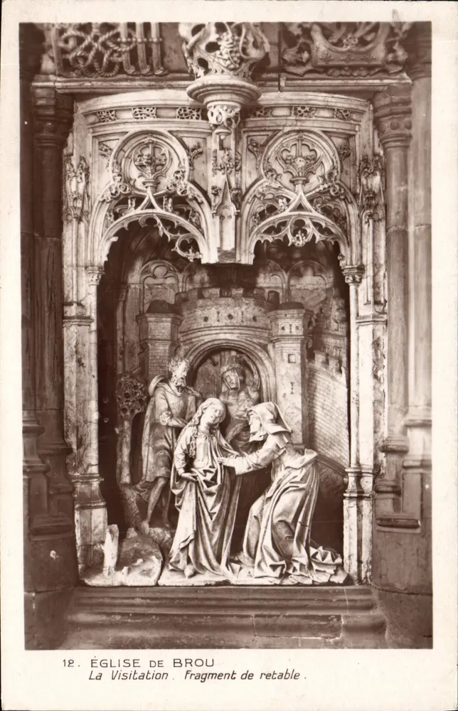 Iglesia de Brou — La Visita. Fragmento de retable. - Anverso