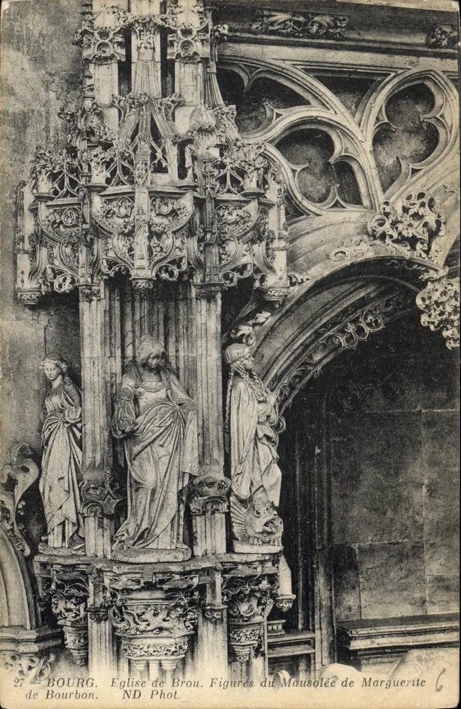 Bourg - Église de Brou, Figures du Mausolée de Marguerite de Bourbon - Recto