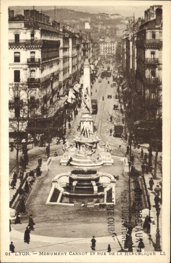LYON — Monumento Carnot e Via della Repubblica — Libreria Postale LL - Recto