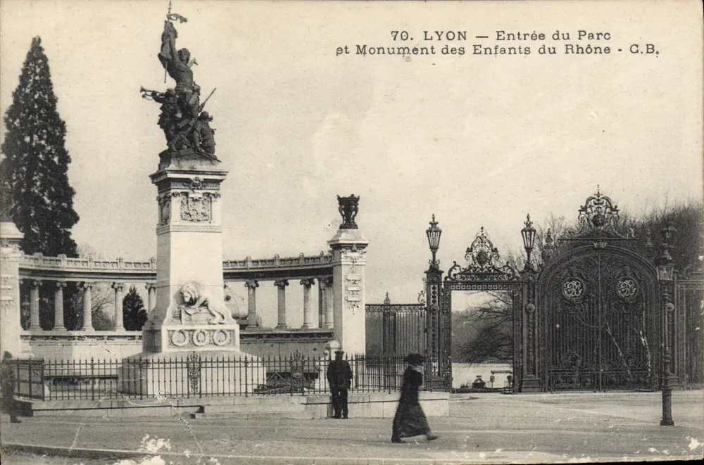 LYON — Eingang zum Park und Denkmal der Kinder des Rhône — G.B. - Vorderseite