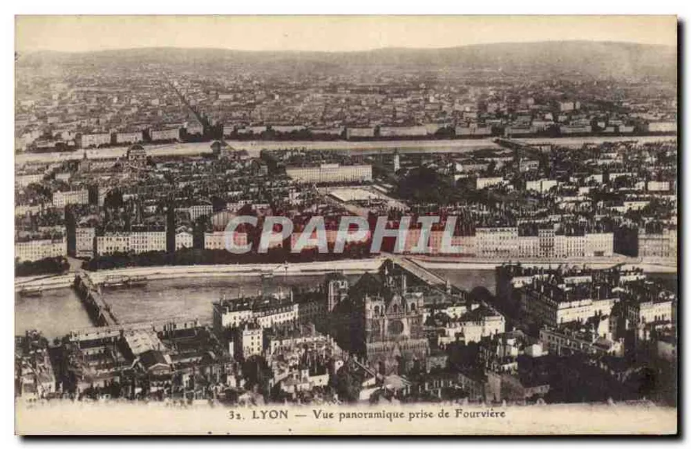LYON — Panoramablick von Fourvière — Verlag B. & G. - Vorderseite