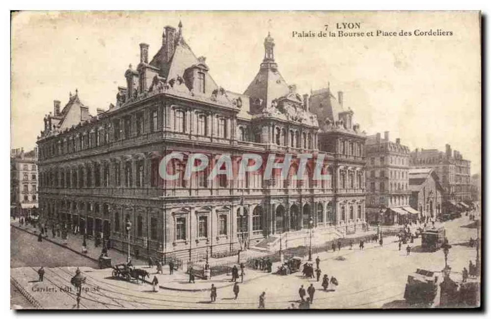 Lyon — Palast der Börse und Place des Cordeliers — Carvier, Ball, abgegeben - Vorderseite