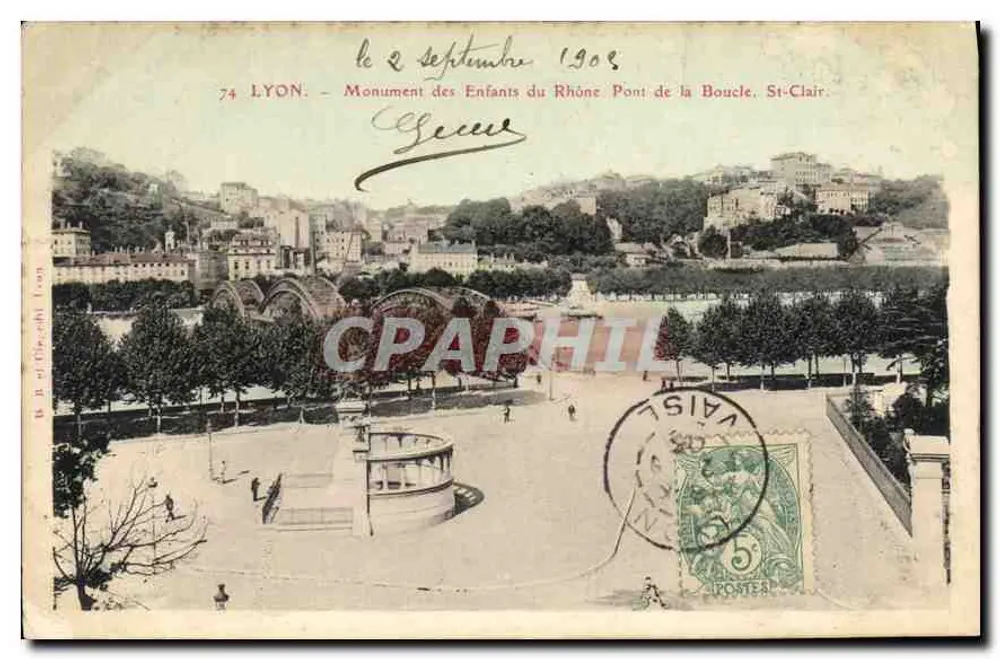 Lyon — Monument der Kinder des Rhône, Pont de la Boucle, St-Clair — B. B. et Cie, Lyon - Vorderseite