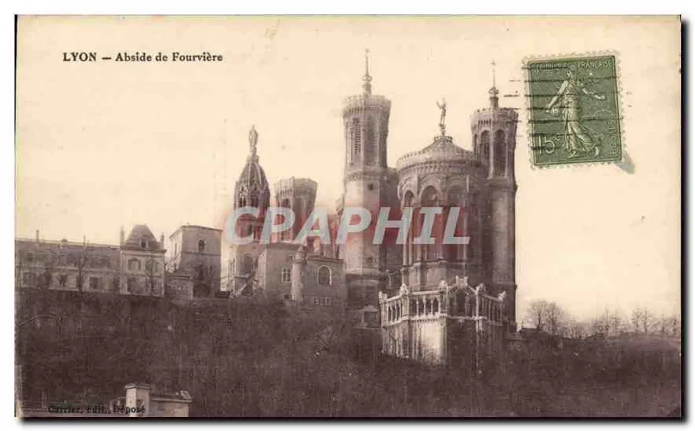 LYON — Abside de Fourvière — Carrier, Editor, Depositado - Frente