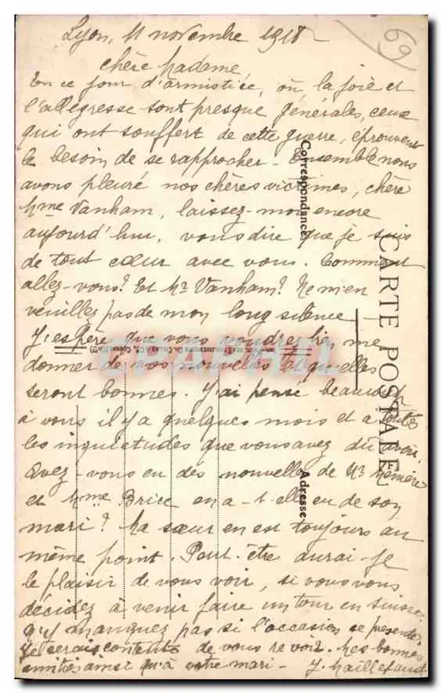 LYON — Abside de Fourvière — Carrier, Editor, Depositado - Verso