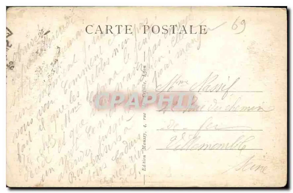 Place Carnot, vue de la gare de Perrache — Lyon Artistique, n° M 226 - Verso
