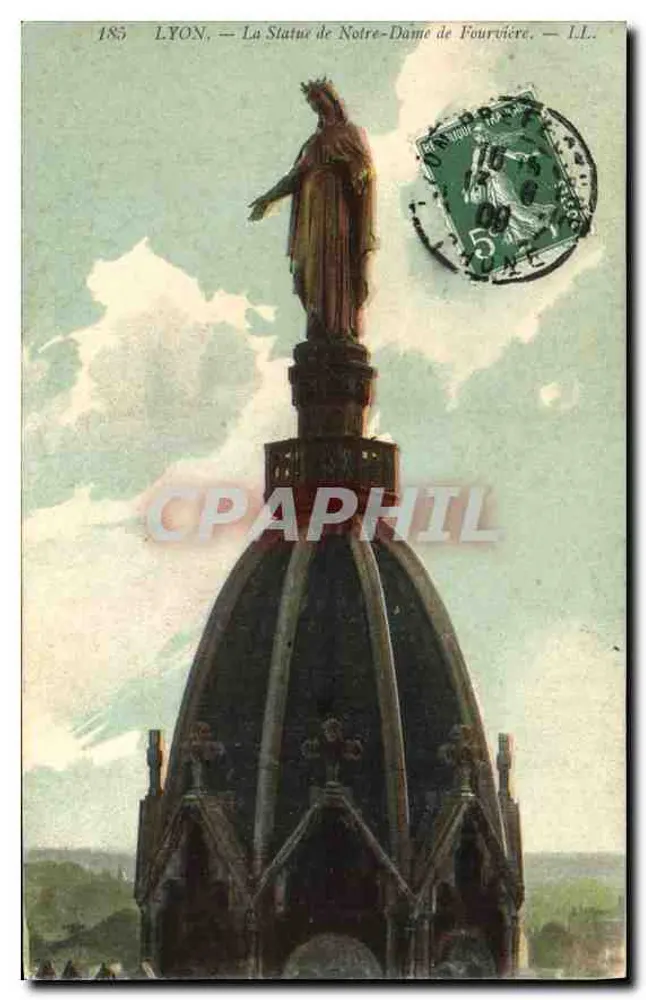 LYON — De Statuïet van Onze Lieve Vrouw van Fourvière — I.L. - Voorkant