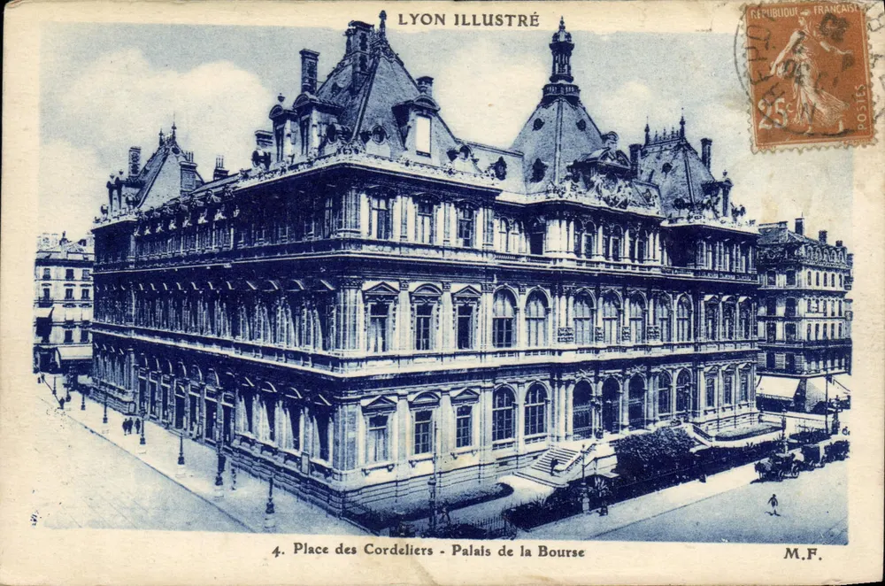 Platz der Cordeliers - Palast der Bourse — Lyon Illustré — M.F. - Vorderseite