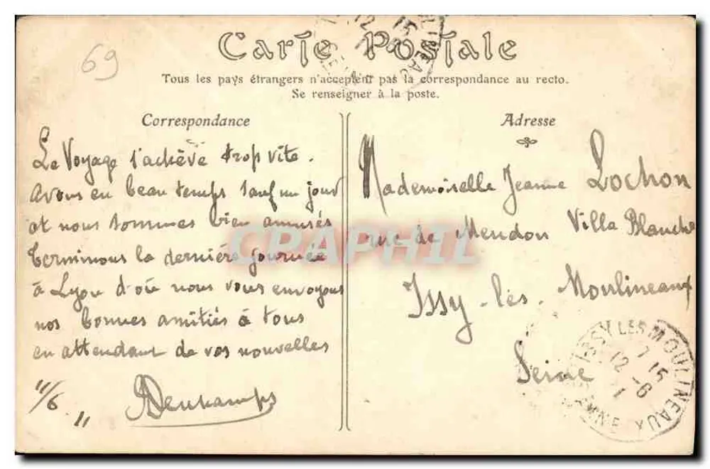 LYON — Abside da Basílica de Fourvières — Editor não identificado, número de série não visível - Verso