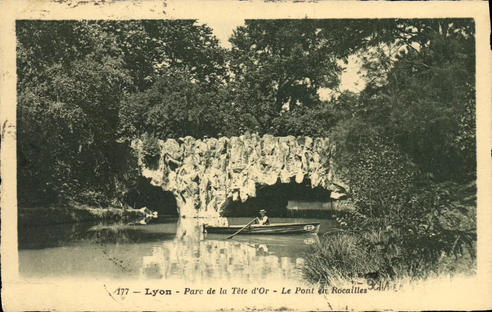 Lyon - Parc de la Tête d'Or - Le Pont en Rocailles — éditeur anonyme, n° 177 - Recto