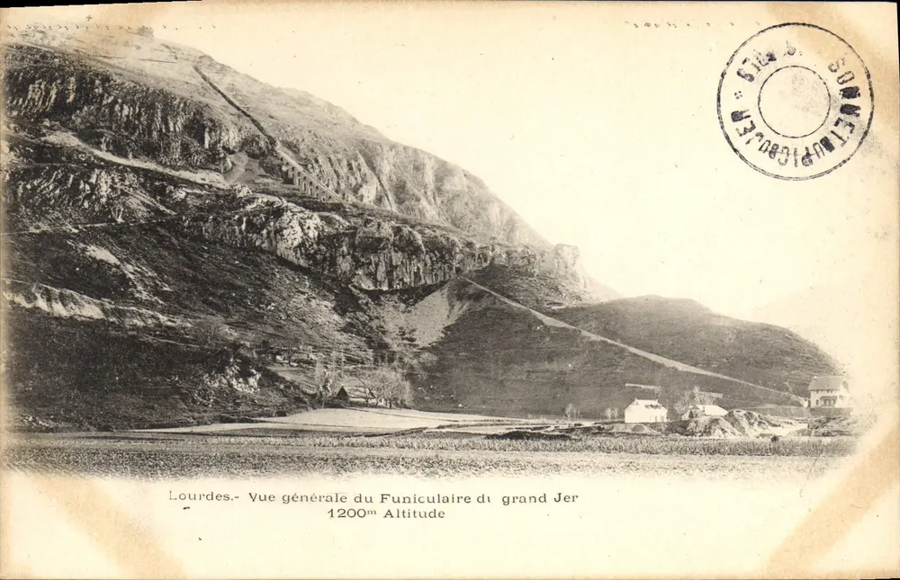 Lourdes - Allgemeiner Blick auf den Funicular des Grand Jer - 1200m Höhe - Vorderseite