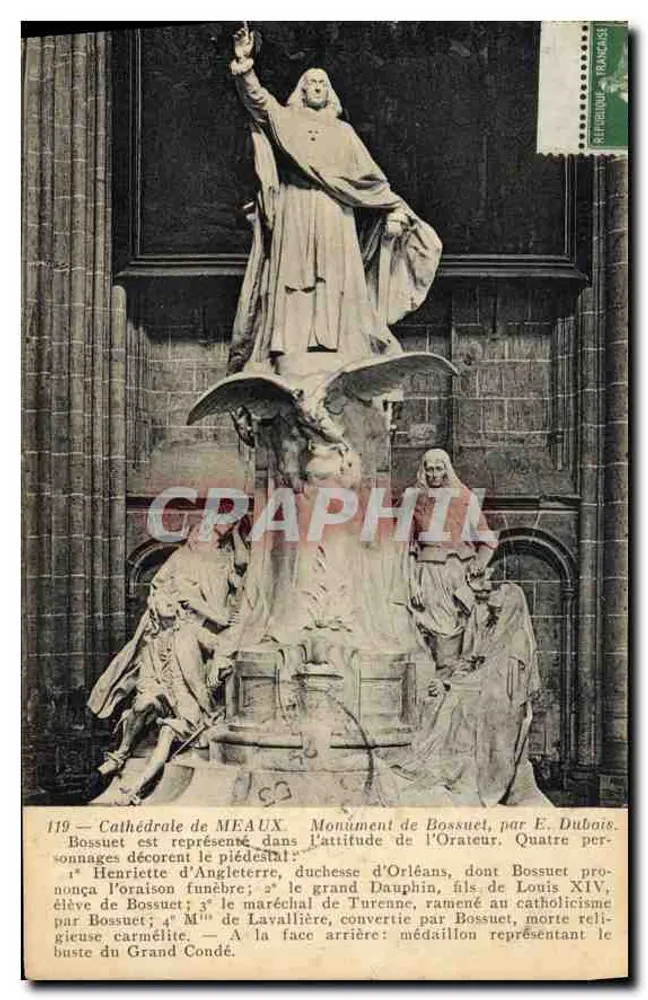 Kathedrale von Meaux — Denkmal für Bossuet von E. Dubois — Nr. 119 - Vorderseite