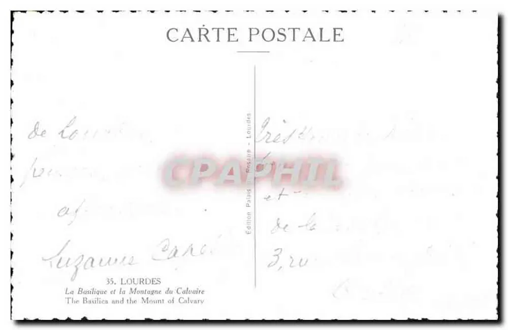 Die Basilika und der Berg des Kalvariums — Lourdes — Édition Palais du Rosaire, n°35 - Rückseite