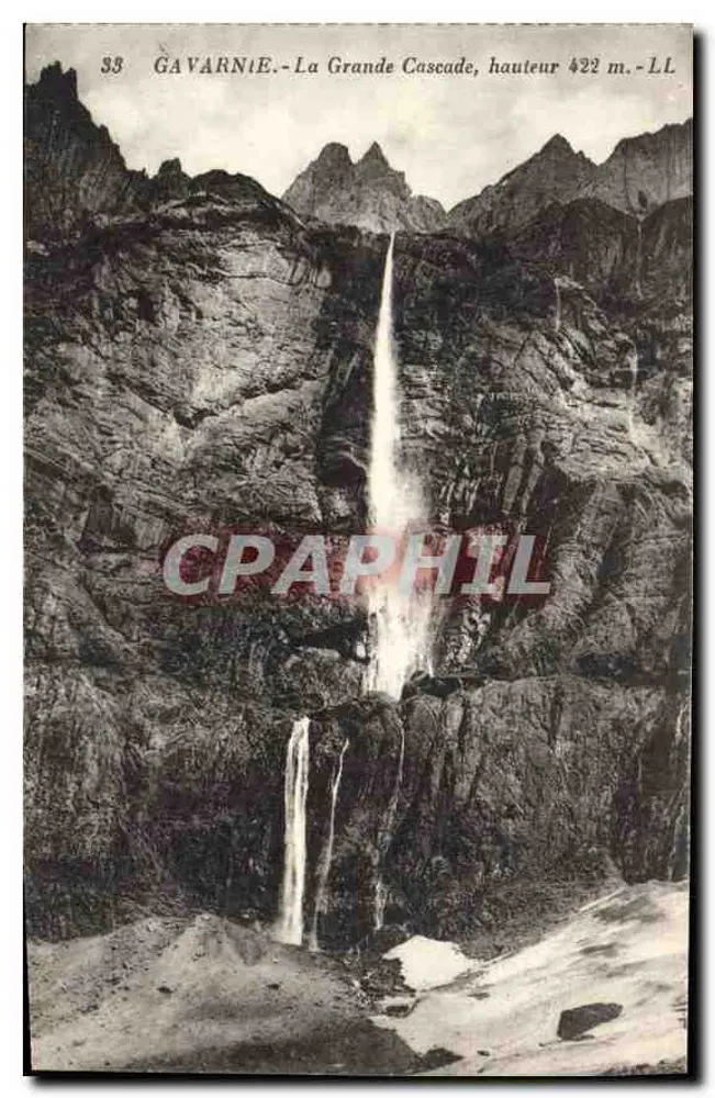 Gavarnie - A Grande Cachoeira, altura 422 m. - LL - Frente