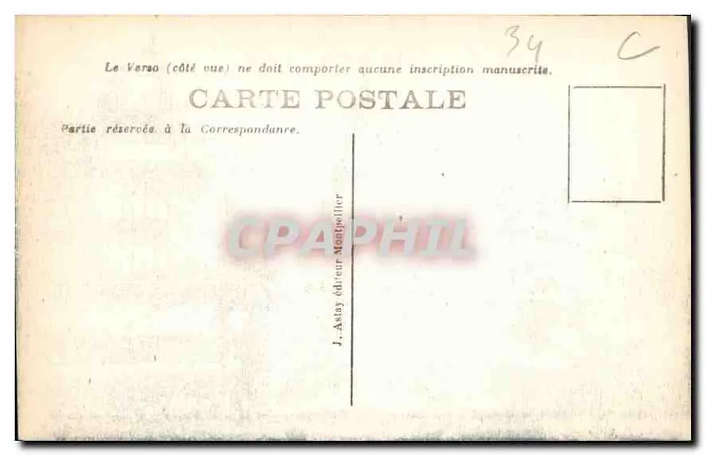 Montpellier — Plein de la Comédie — J. Aslay, n°145 - Achterkant