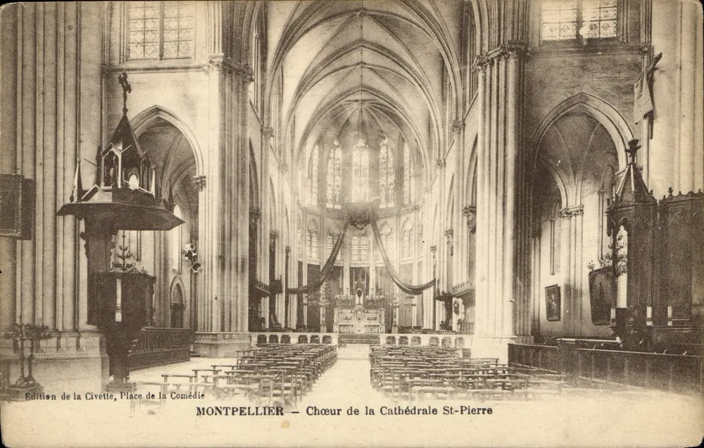 Montpellier — Coro da Catedral de São Pedro — Edição da Civette, Praça da Comédia - Frente