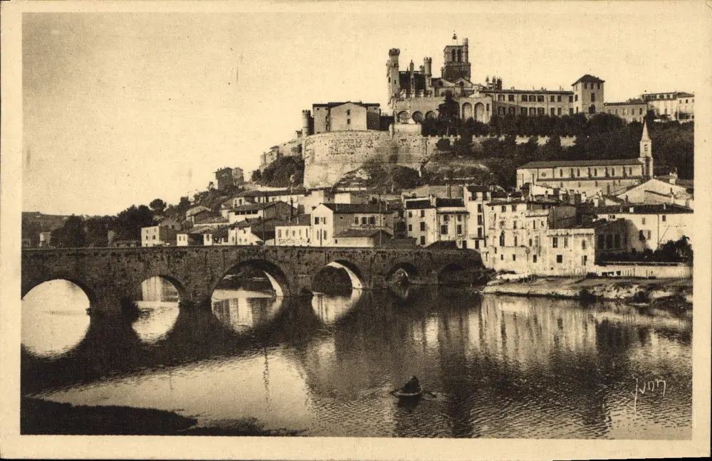 Béziers (Hérault) — Die Stadt vom neuen Brücke aus — Éditions d'Art YVCN, Paris - Vorderseite
