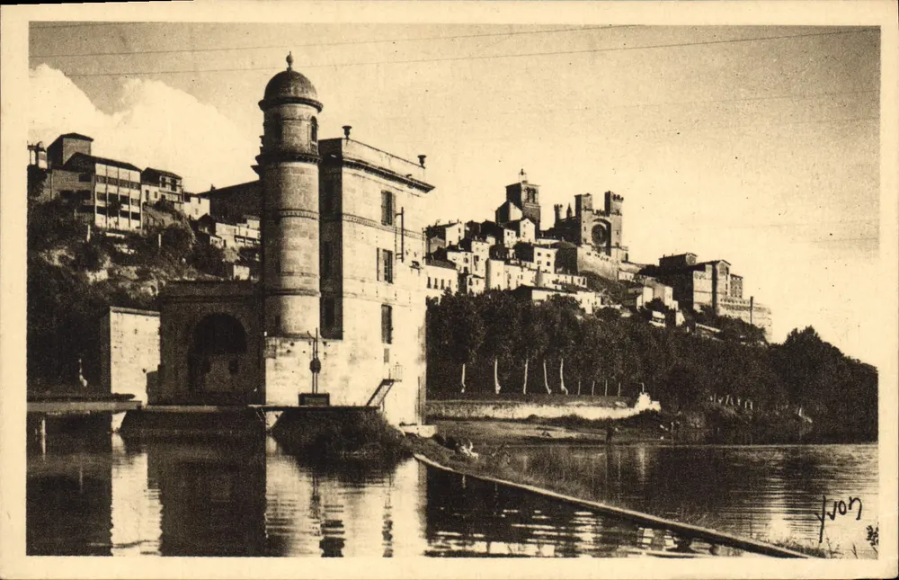 Béziers — l'Orb et les Moulins de Bagnois — Éditions d'Art Yvon - Recto