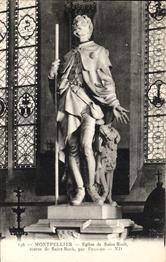 Statue des hl. Roch — Kirche des hl. Roch, Montpellier — von Baussan — ND - Vorderseite