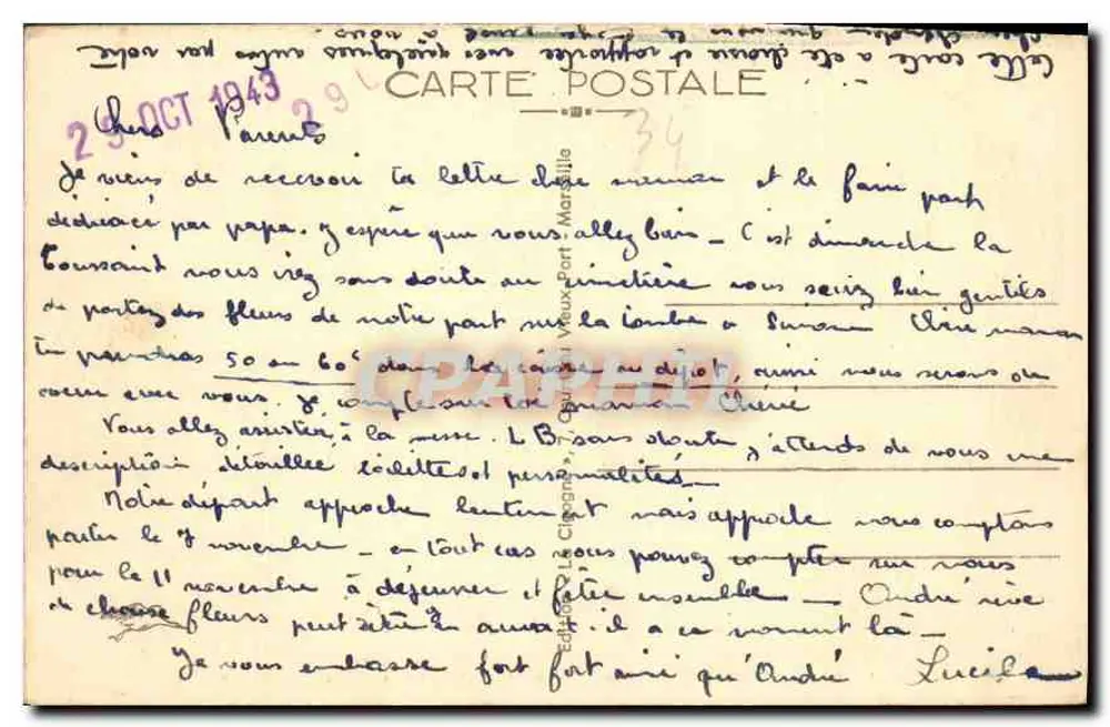 Montpellier — La Tour du Pin et l'Abside de la Cathédrale — Éditeur : Affranchies Postes, n° 1746 - Verso