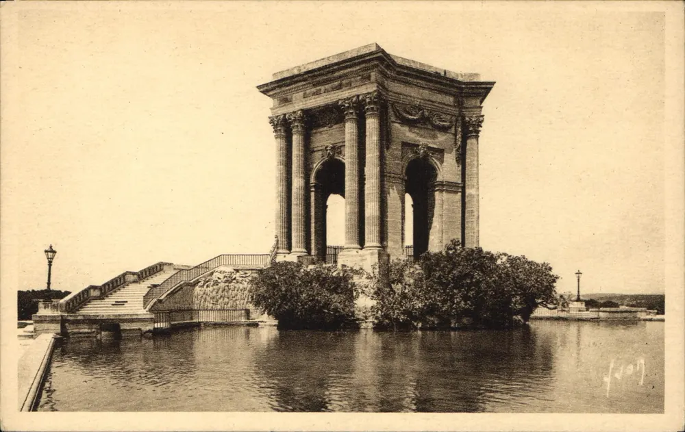 Montpellier (Hérault) — Garten des Peyrou - Die Wasseruhr — Éditions d'Art Yvan - Vorderseite