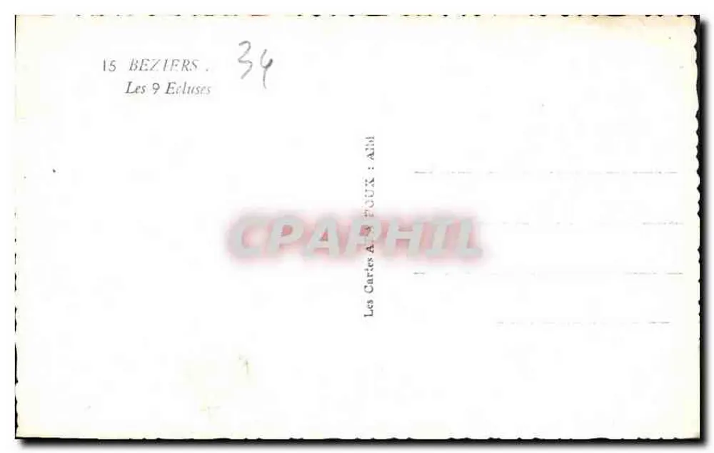 As 9 Eclusas — Béziers — editor Les Cartes A. Touux - Verso