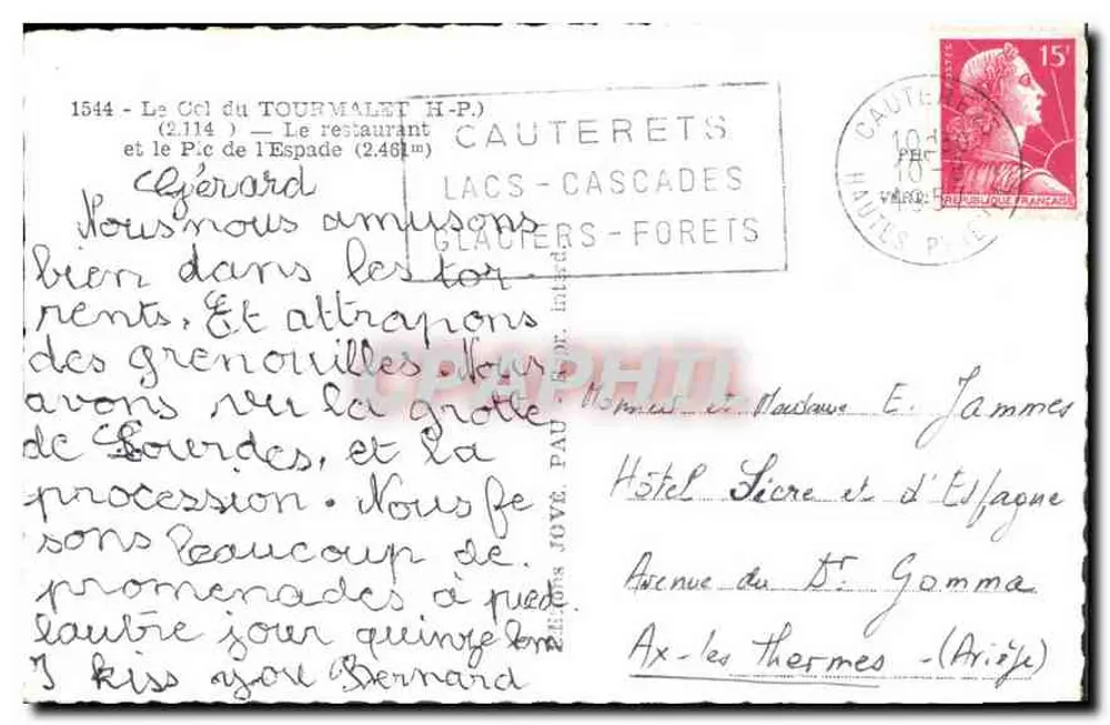 Der Col du Tourmalet — Das Restaurant und der Pic de l'Espade — Cauterets - Rückseite