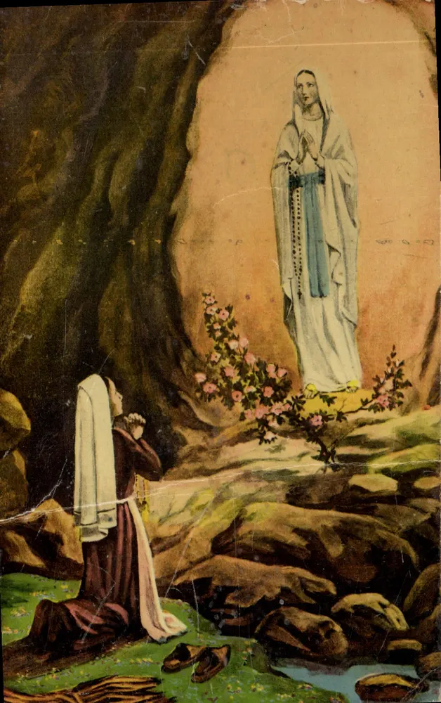 Erscheinung der T.S. Jungfrau vor Bernadette Soubirous im Jahr 1858 — Les Éditions F. Quinault — n°80 - Vorderseite