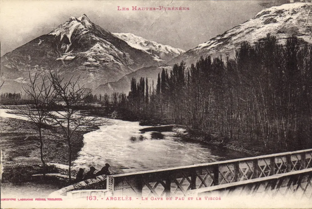Les Hautes-Pyrénées — Argelès — Le Gave de Pau und der Viscos — Verlag: L'Éditeur Lagrauque Frères, Toulouse — Seriennummer 163 - Vorderseite