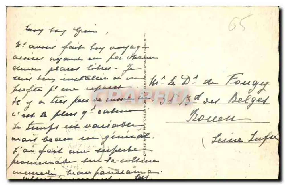 Lourdes — Allgemeine Ansicht vom Schloss aus — Verlag Cap, Nr. 11.388 - Rückseite