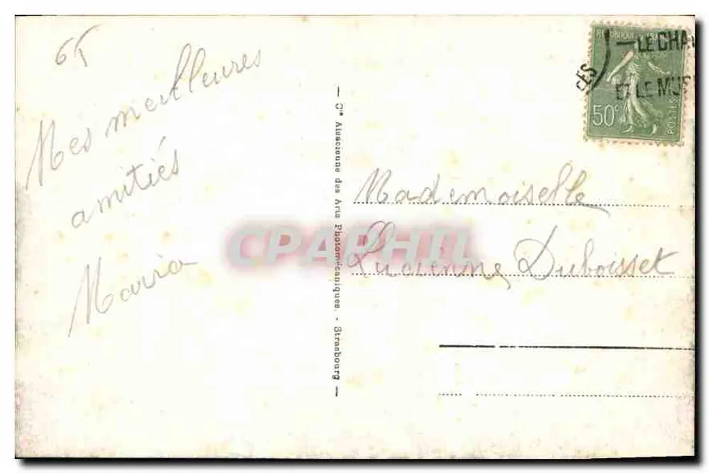 Lourdes - A Virgem coroada — estátua em um jardim com palmeiras e flores — n° 42 - Verso