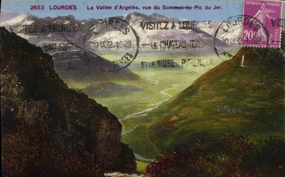 Tal der Argelès, Aussicht vom Gipfel des Pic du Jer — Lourdes — Photocouleur A.D.A. (St-Roch) NICE — n° 2653 - Vorderseite