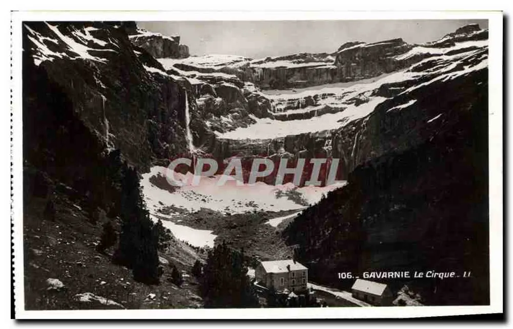 Gavarnie - O Circo — Bilhete postal antigo P. A. P. Strasbourg - Frente