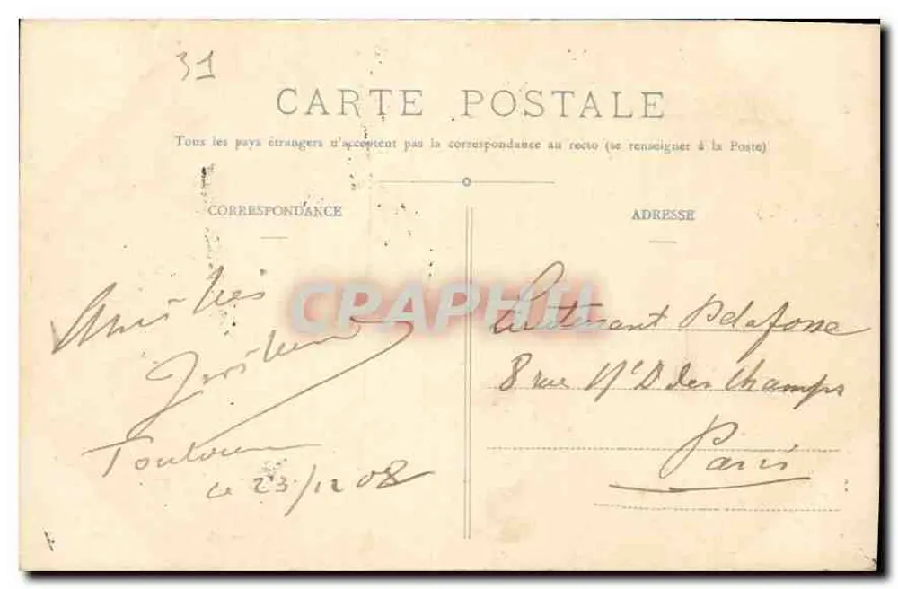 Toulouse — Torre do Capitólio — Editor: L. B. B. (nº7) - Verso