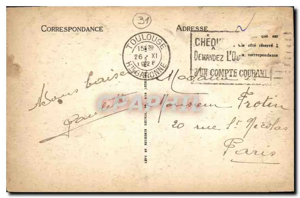 Toulouse — O Donjon do Capitole — LL - Verso
