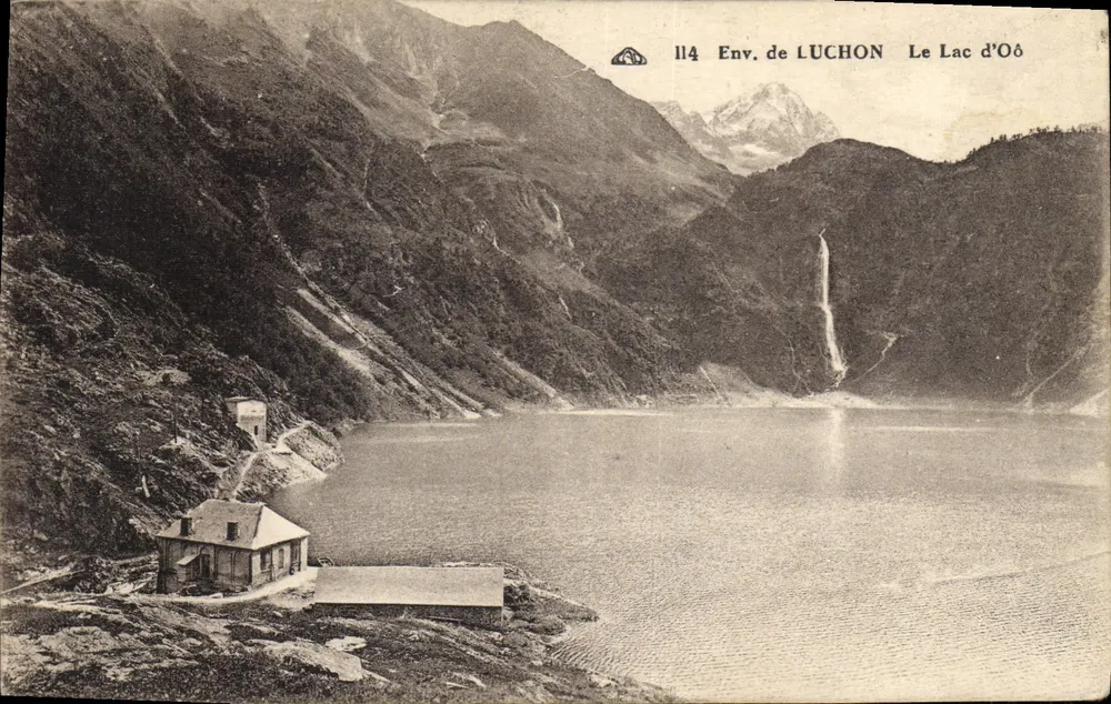 Env. de LUCHON — O Lago de Oô — Editor: Ch. Albarracine des Arts Photomécaniques, n° 114 - Frente